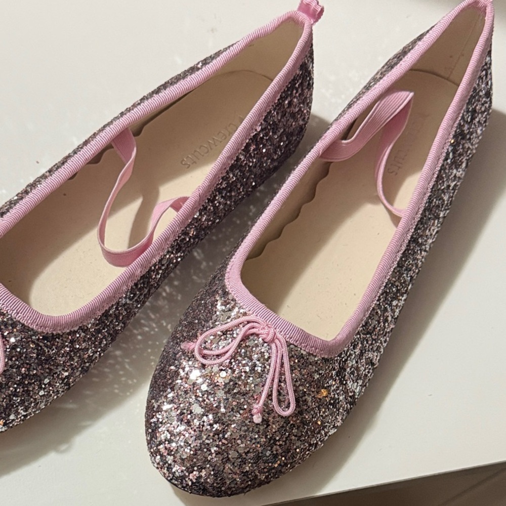 J. Crew Pink and Silver Glitter Kids Dress Shoes
